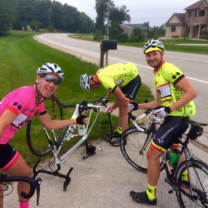 The first of two flats on a recent team ride.