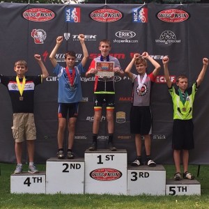 A. Lemorande on the top step of the Middle School division in Waukesha