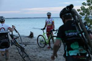 Brian Matter on the beach in Manitowoc. (Karl Hendrikse photo)